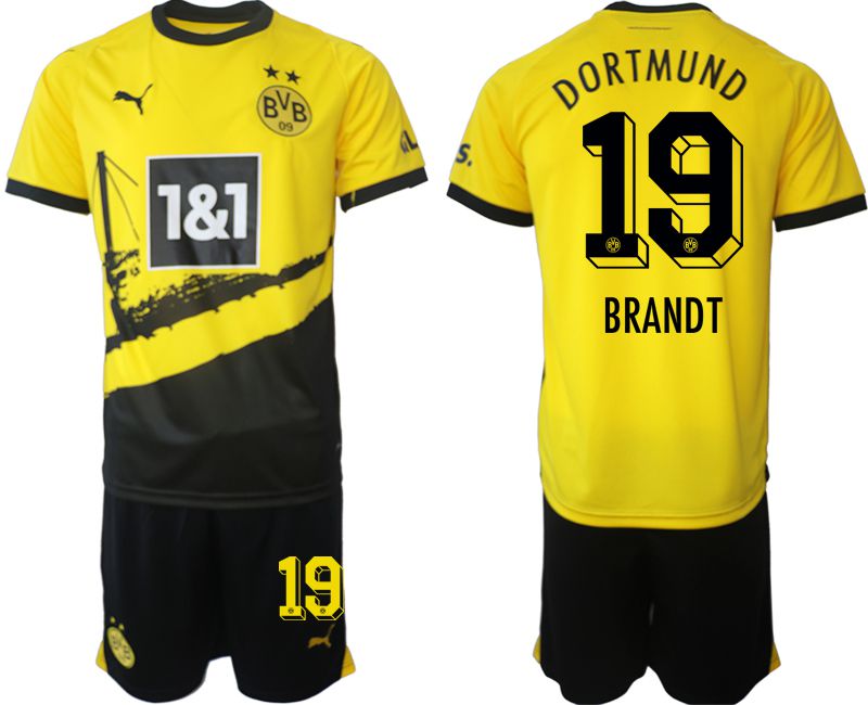 Men 2023-2024 Club Borussia Dortmund home yellow 19 Soccer Jersey
